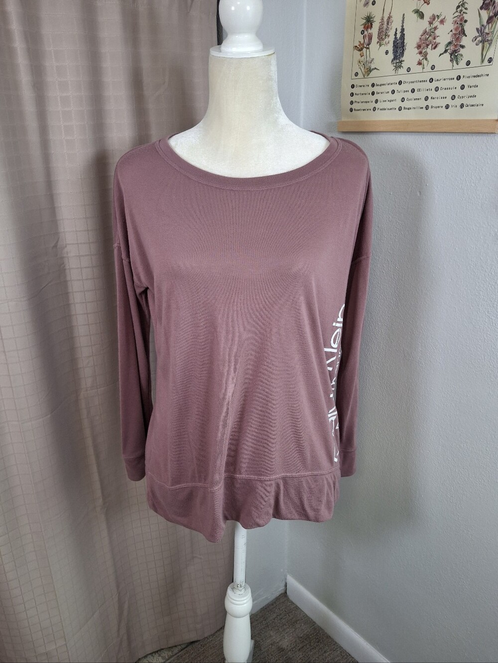 Calvin Klein CK Performance Purple Long Sleeve Activewear T Shirt Size Small